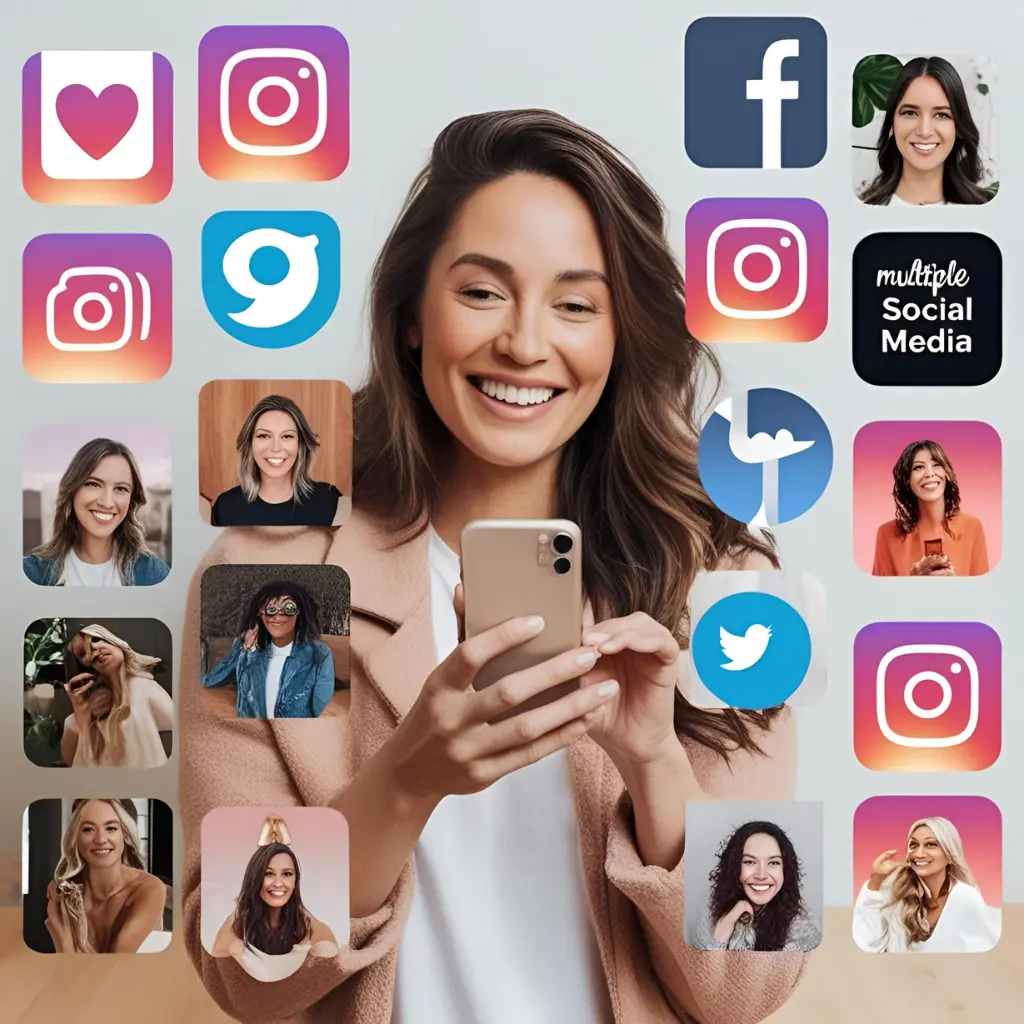 Influencer using multiple social media platforms to share engaging content